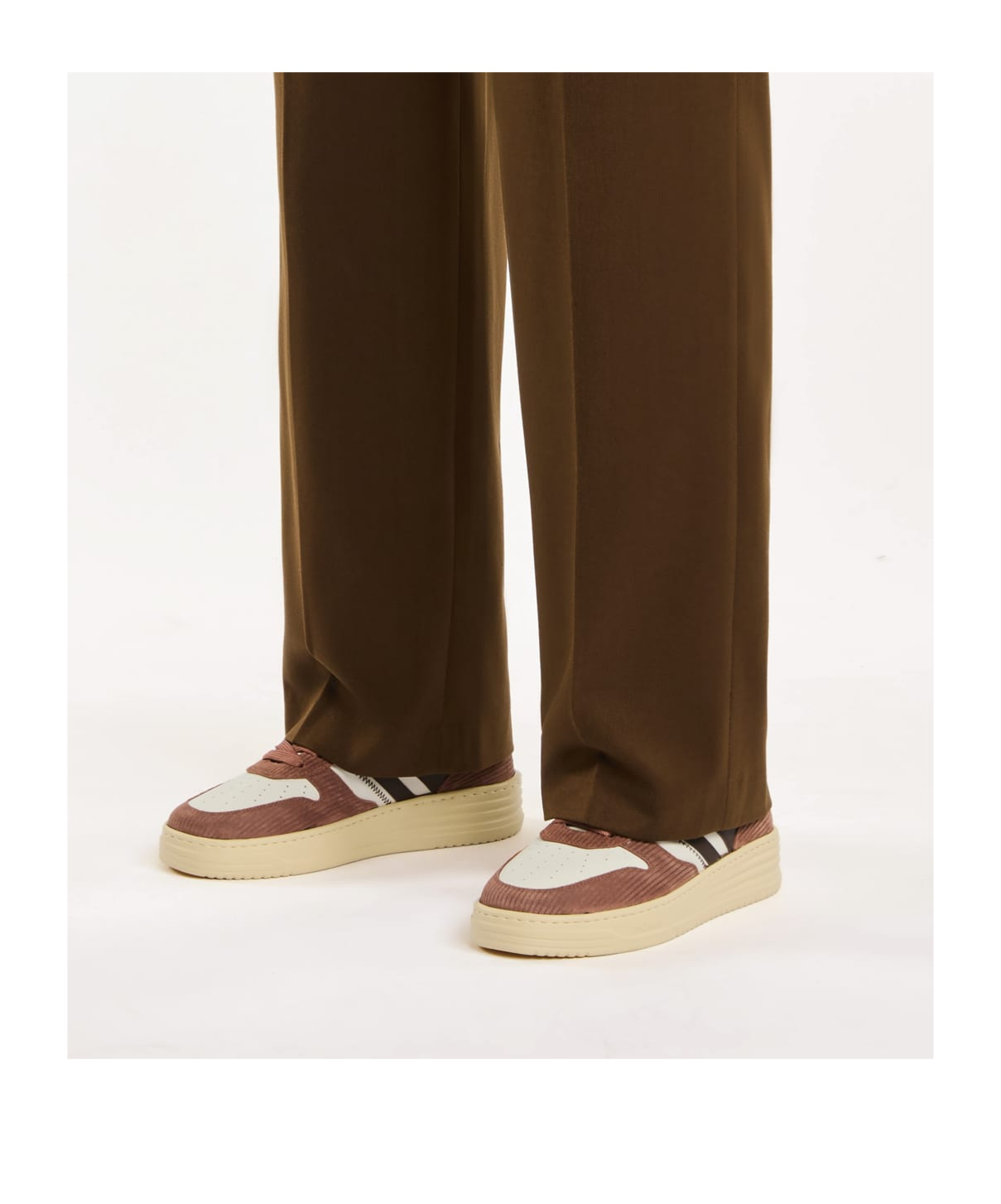 Hogan Sneakers H630 Brown In Leather In Nude