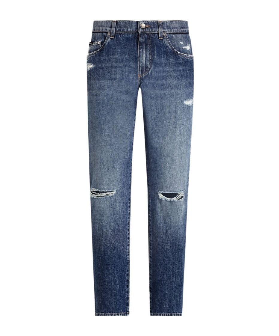 DOLCE & GABBANA DOLCE  GABBANA DISTRESSED STRAIGHT LEG JEANS