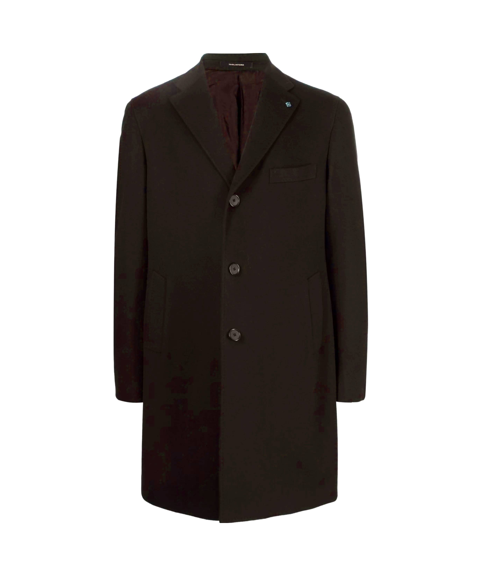 Tagliatore Long-sleeved Coat In Black