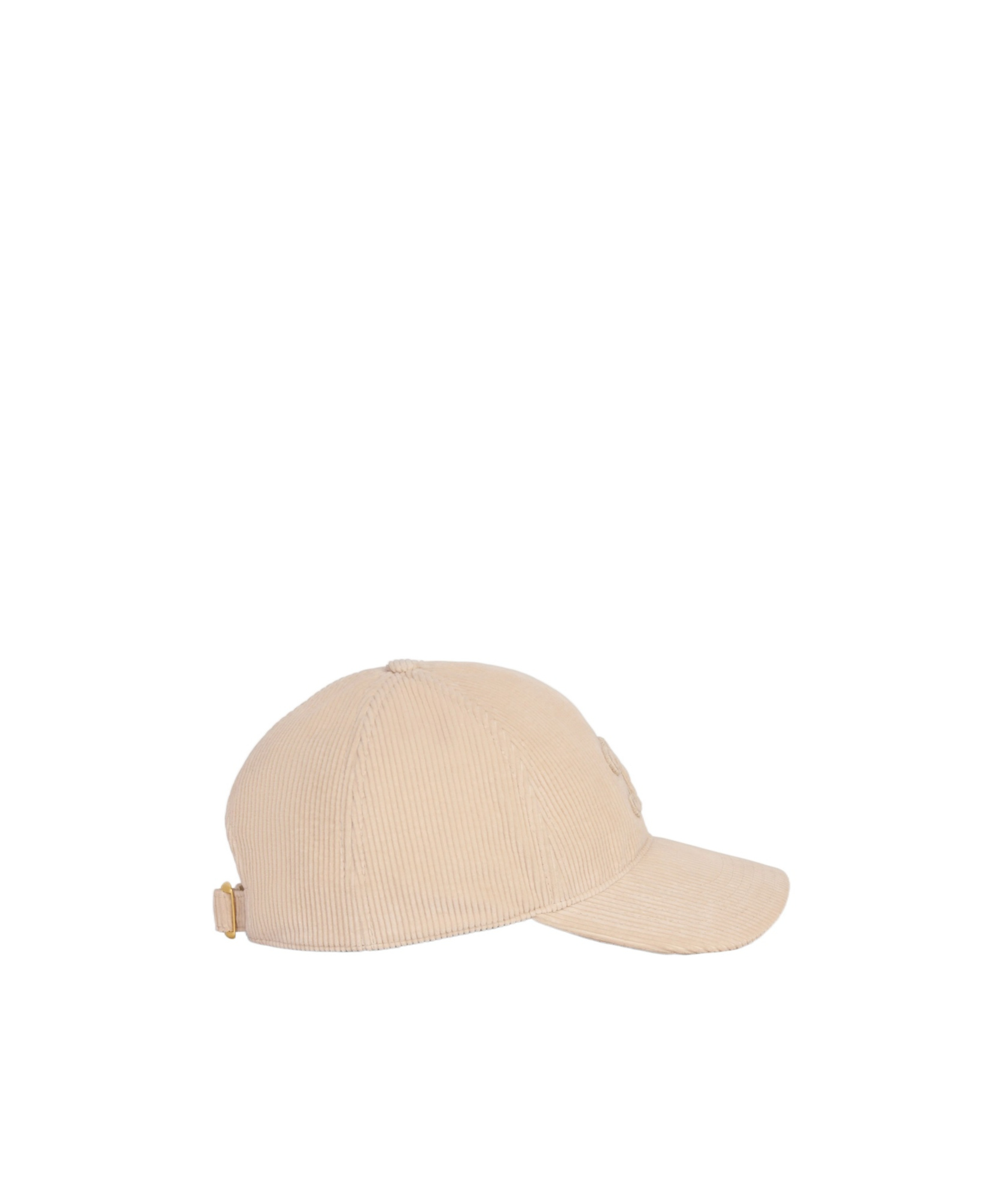 Celine Triomphe Corduroy Baseball Cap In Nude