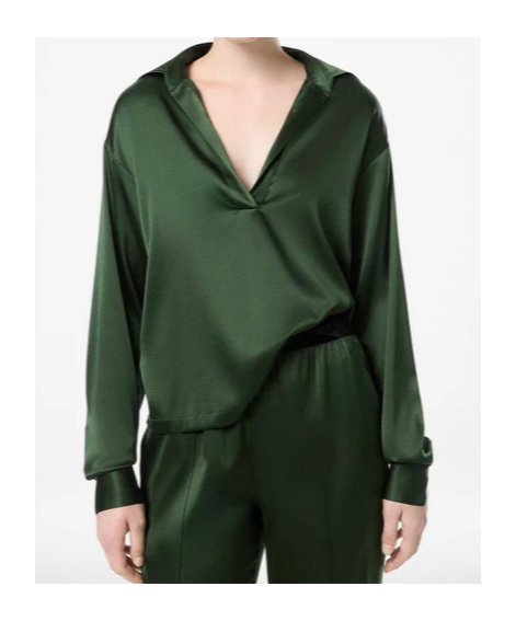 Tom Ford Logo-embroidered Satin Tunic In Green