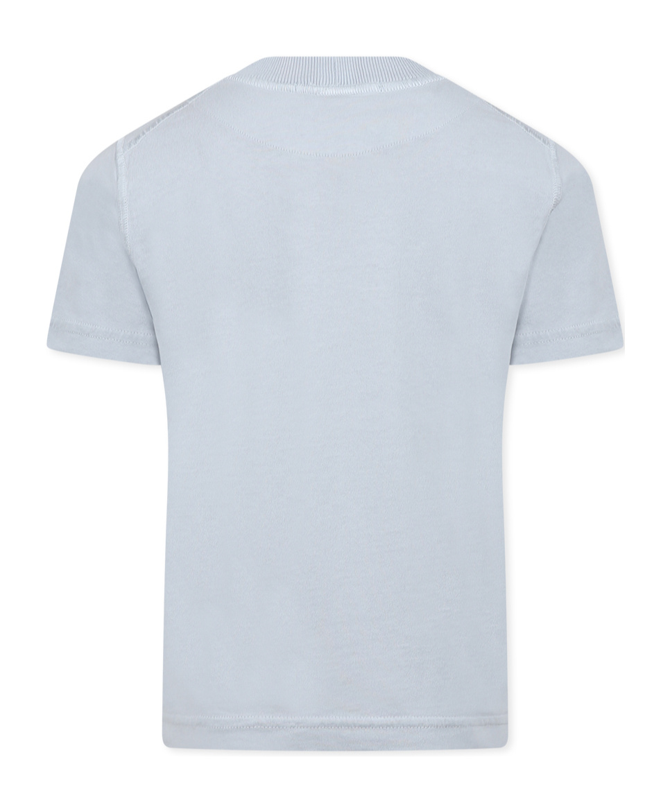 Stone Island Open-necked Black Shirt In Blue