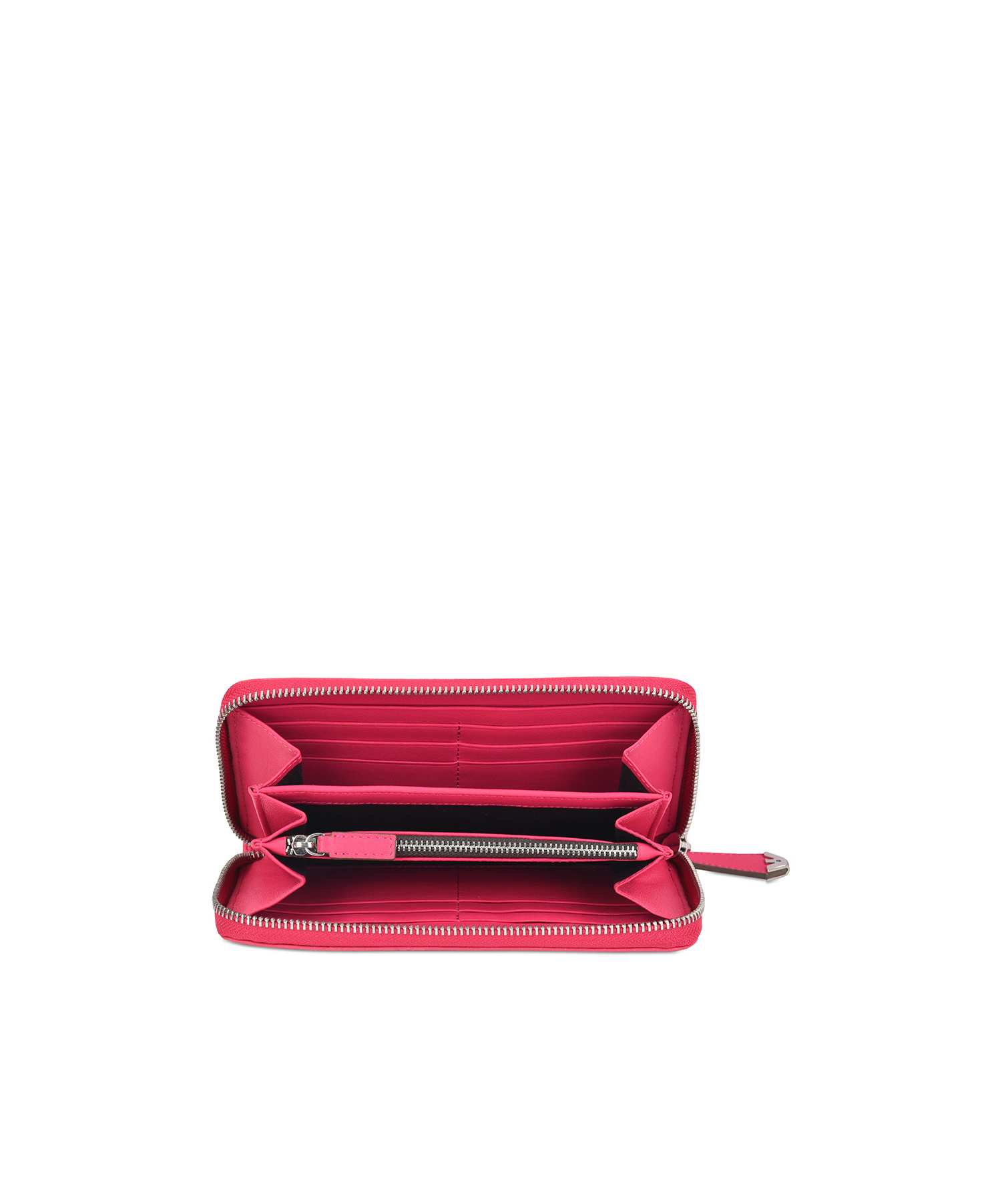 Emporio Armani Zipper Wallet In Red