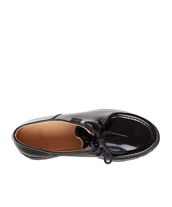Paraboot Calf Leather Flat Shoes With Lace-up Closure In Black