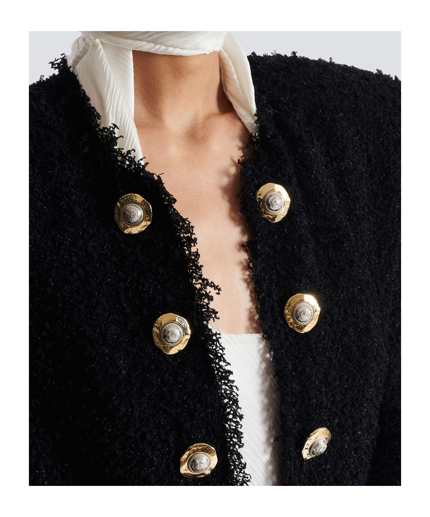 Shop Balmain Edge-to-edge Tweed Jacket