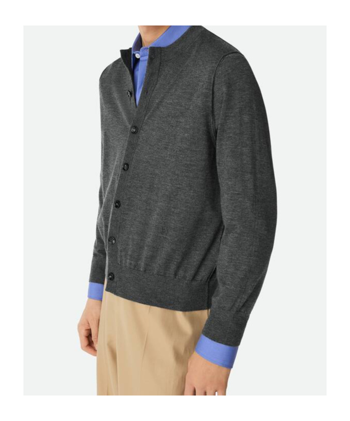 Bottega Veneta Light Fine Cashmere Cardigan In Gray Mixed Color