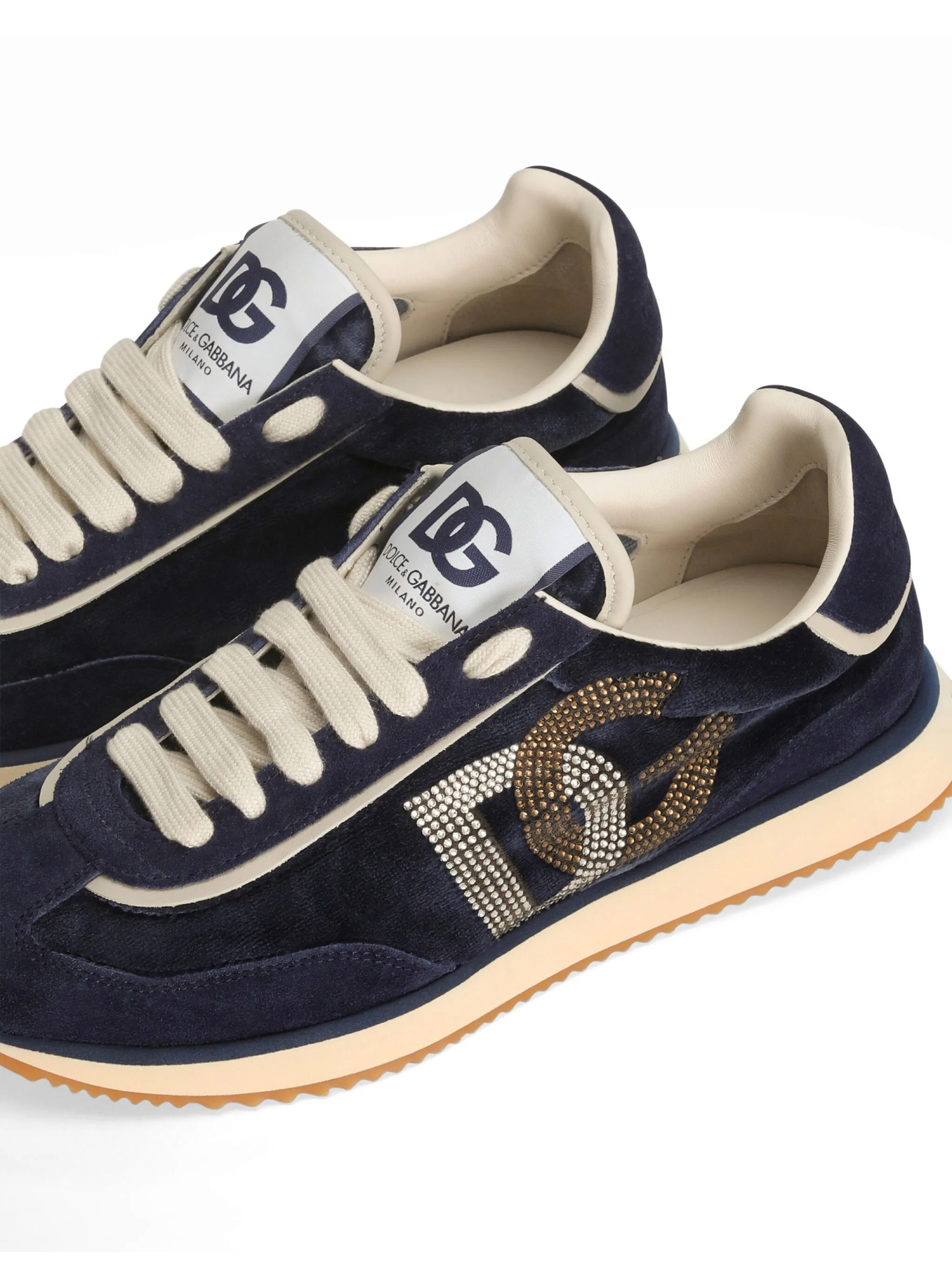 Dolce & Gabbana Mixed-material Dg Cushion Sneakers In Black