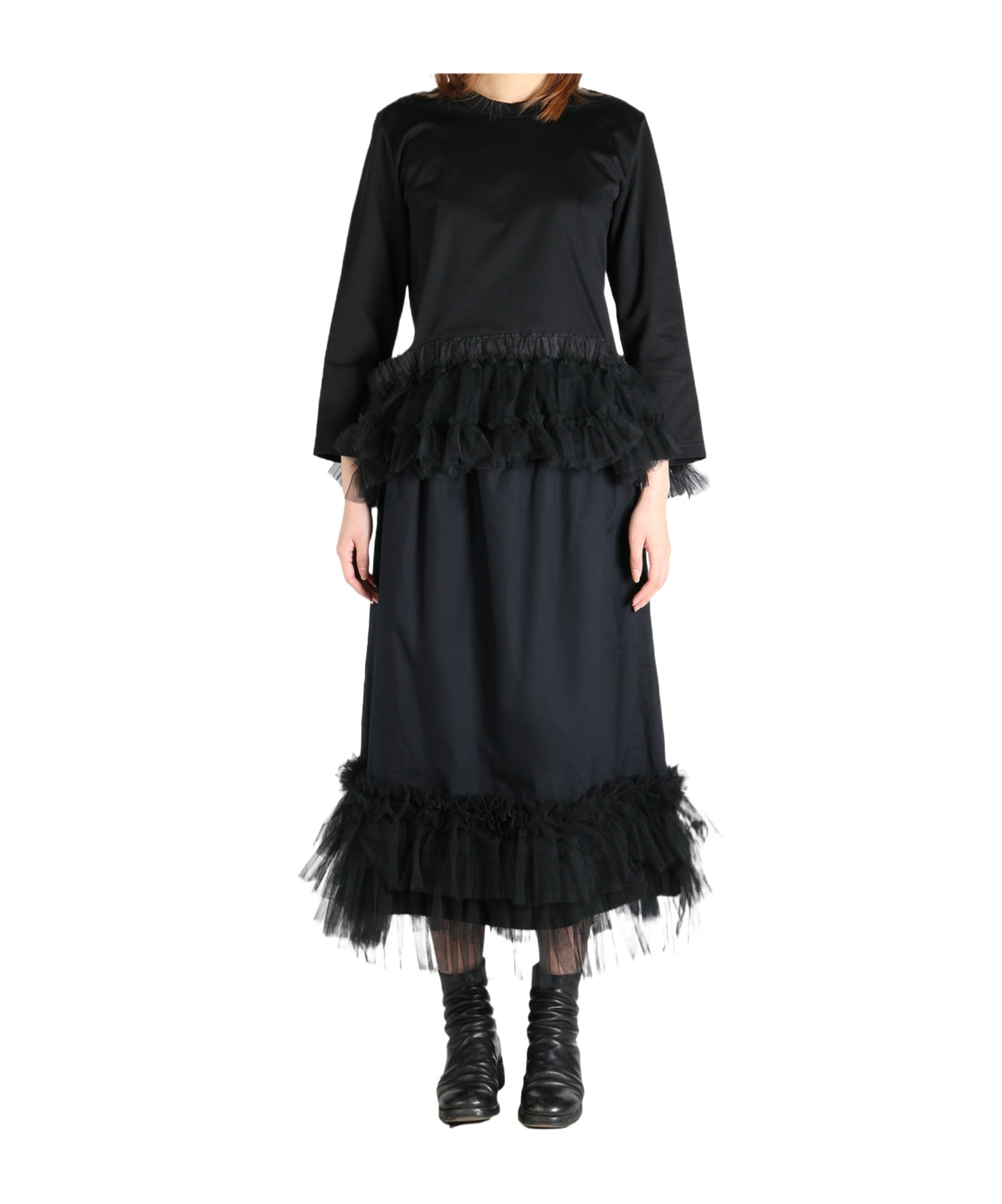 COMME DES GARÇONS WAIST TULLE LONG-SLEEVED T-SHIRT