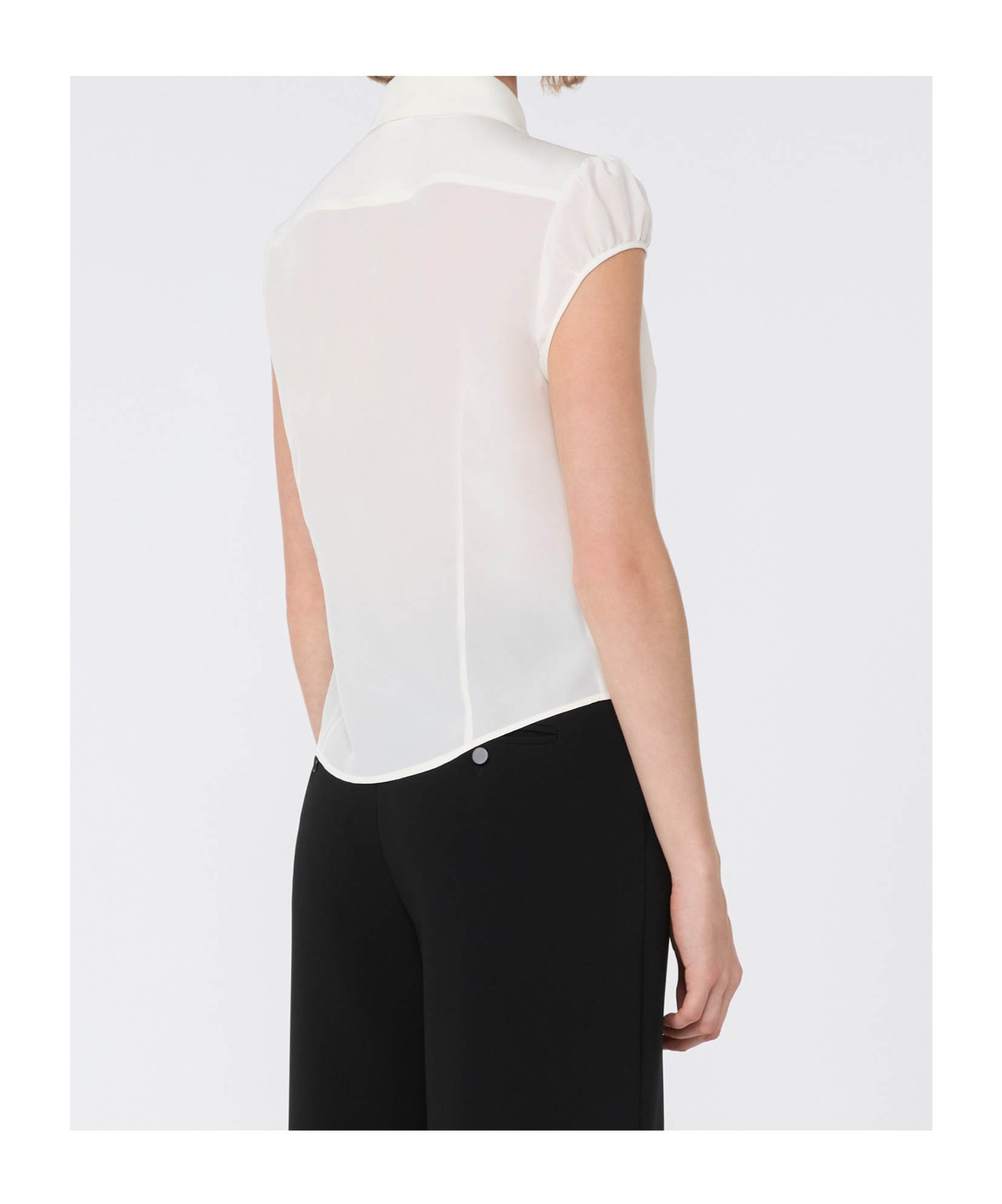 Max Mara Washed Silk Shirt In White