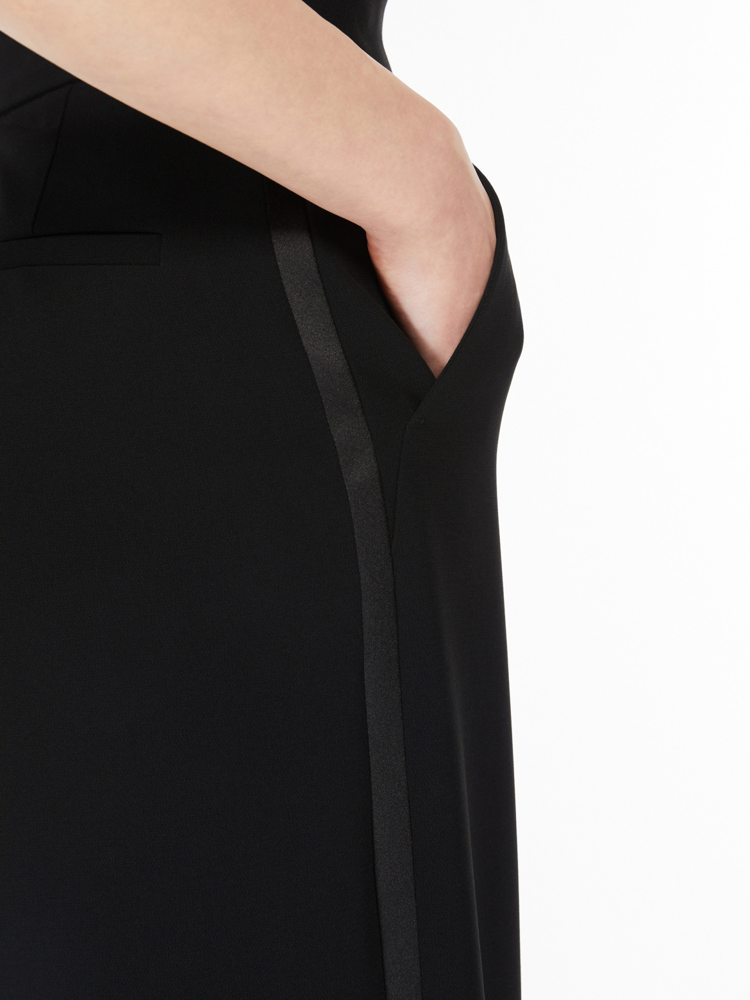 Max Mara Straight Cady Trousers In Black
