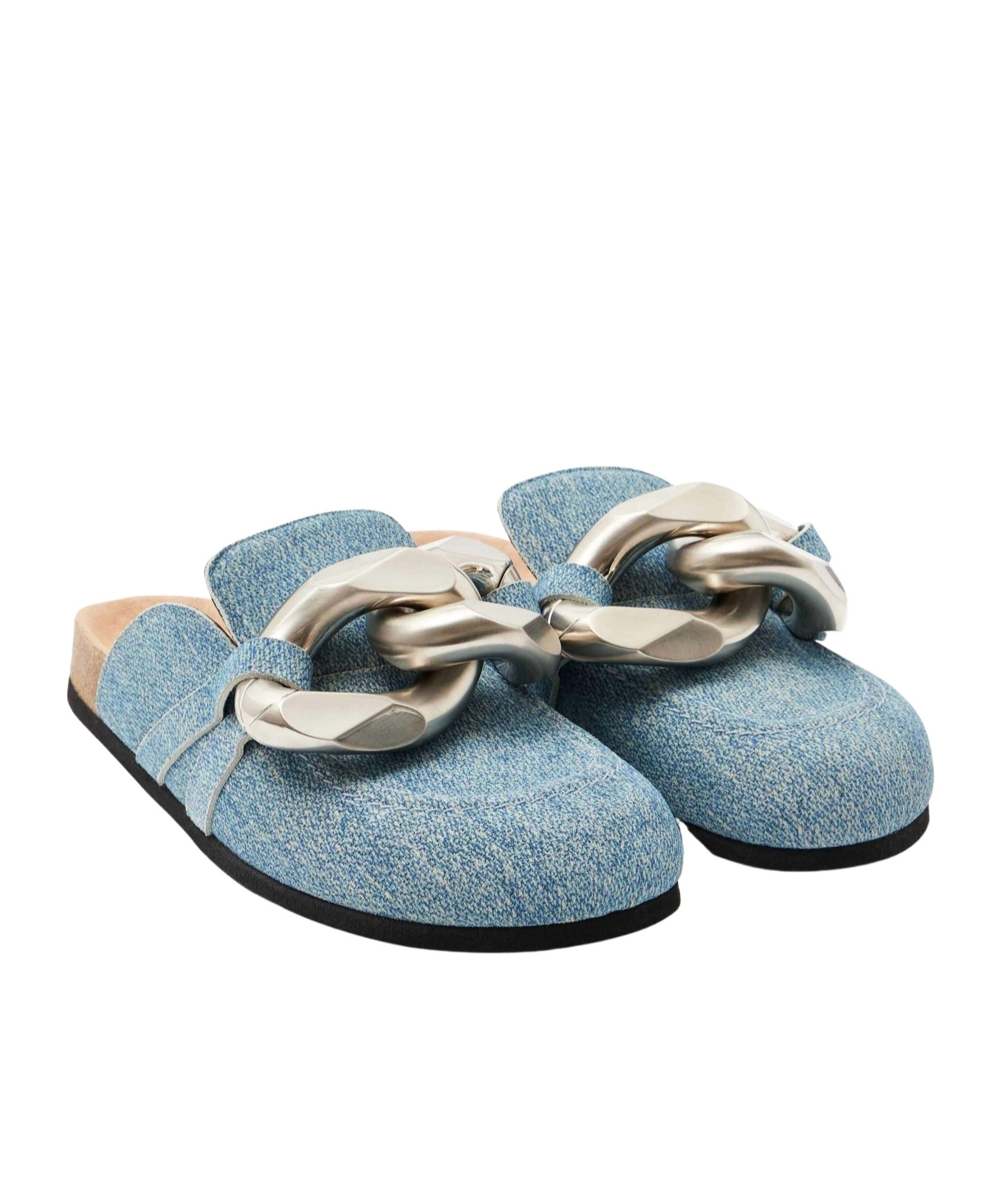 Jw Anderson Chunky Chain Denim Loafer Mules In Blue