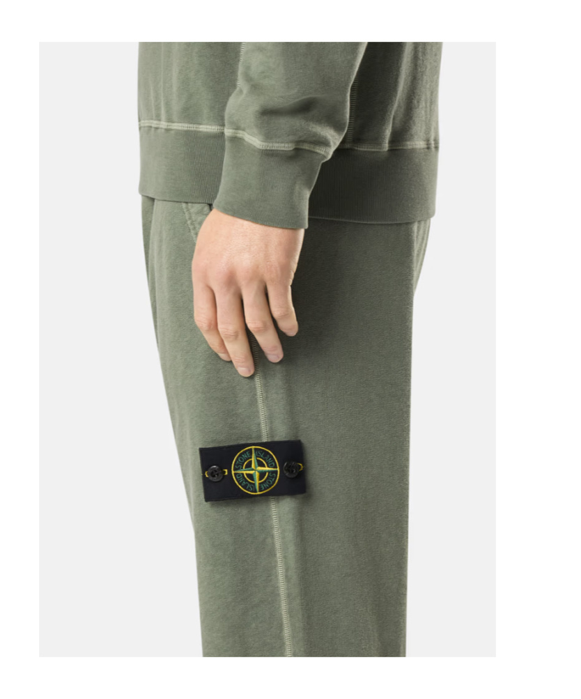Stone Island Regular Fit Joggers With Slub Effect And Pocketts In Green