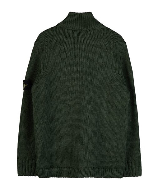 Stone Island Compass-patch Cargo-pocket Cardigan In Olive Green