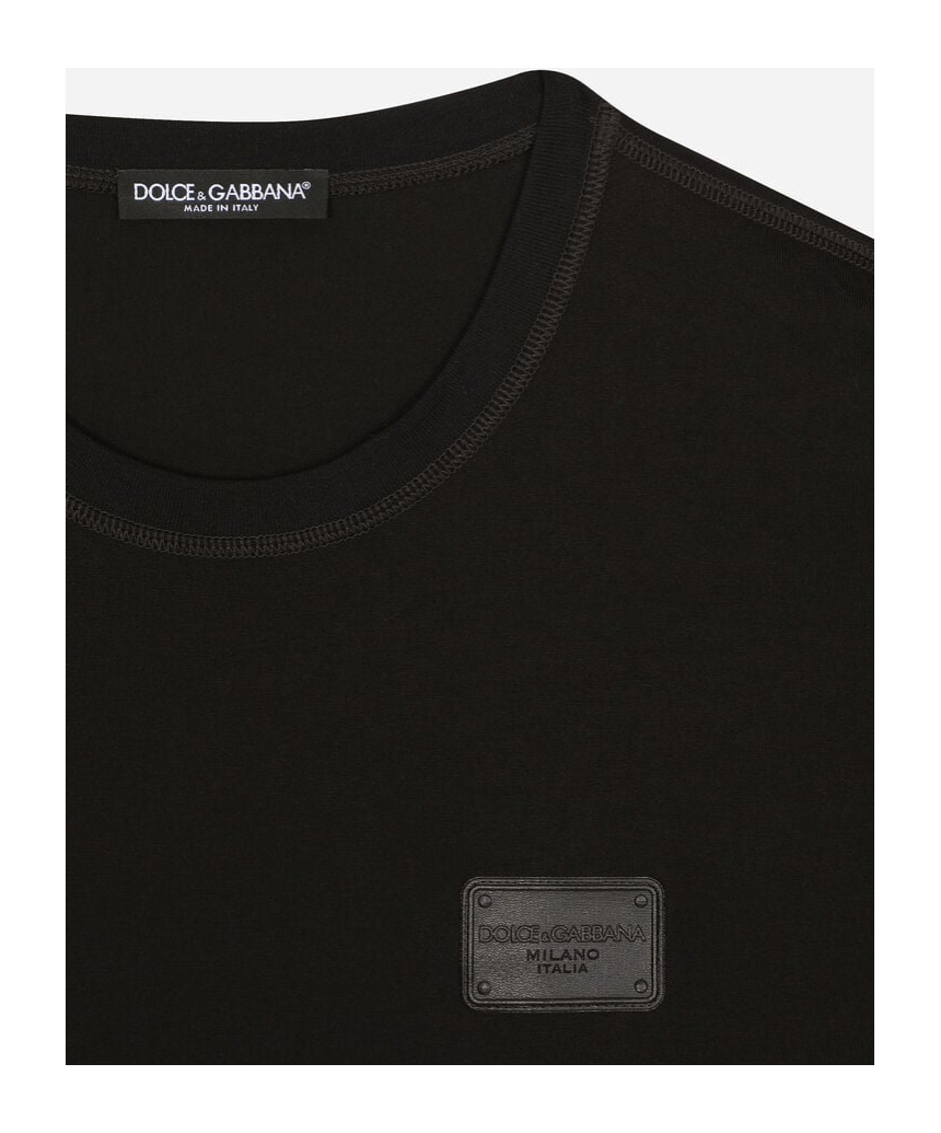 Dolce & Gabbana Logo Plaque Crewneck T-shirt In Black