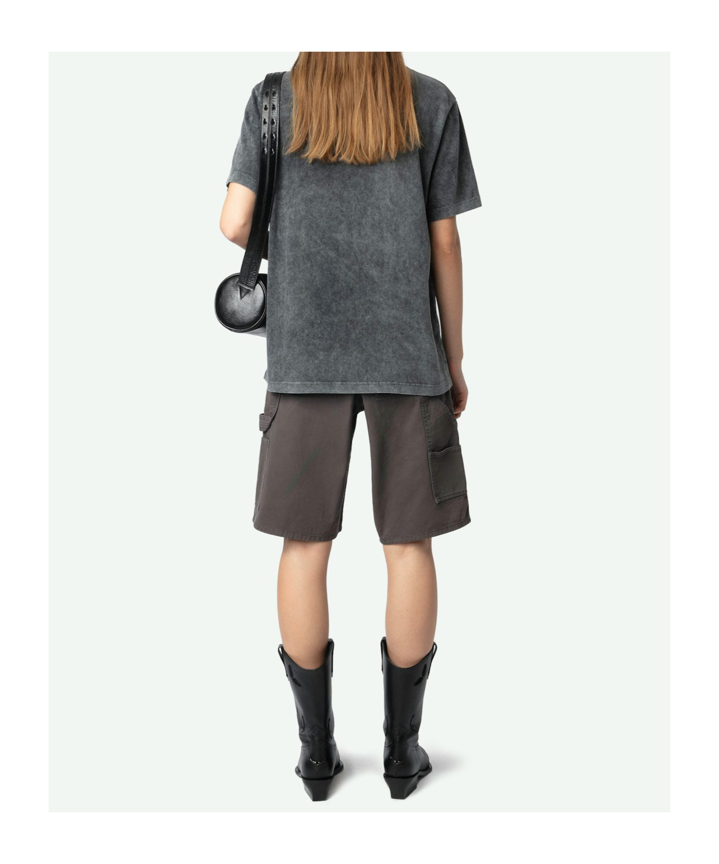 Zadig & Voltaire Womens Edwin Mouse-print Cotton T-shirt Carbone In Carbone