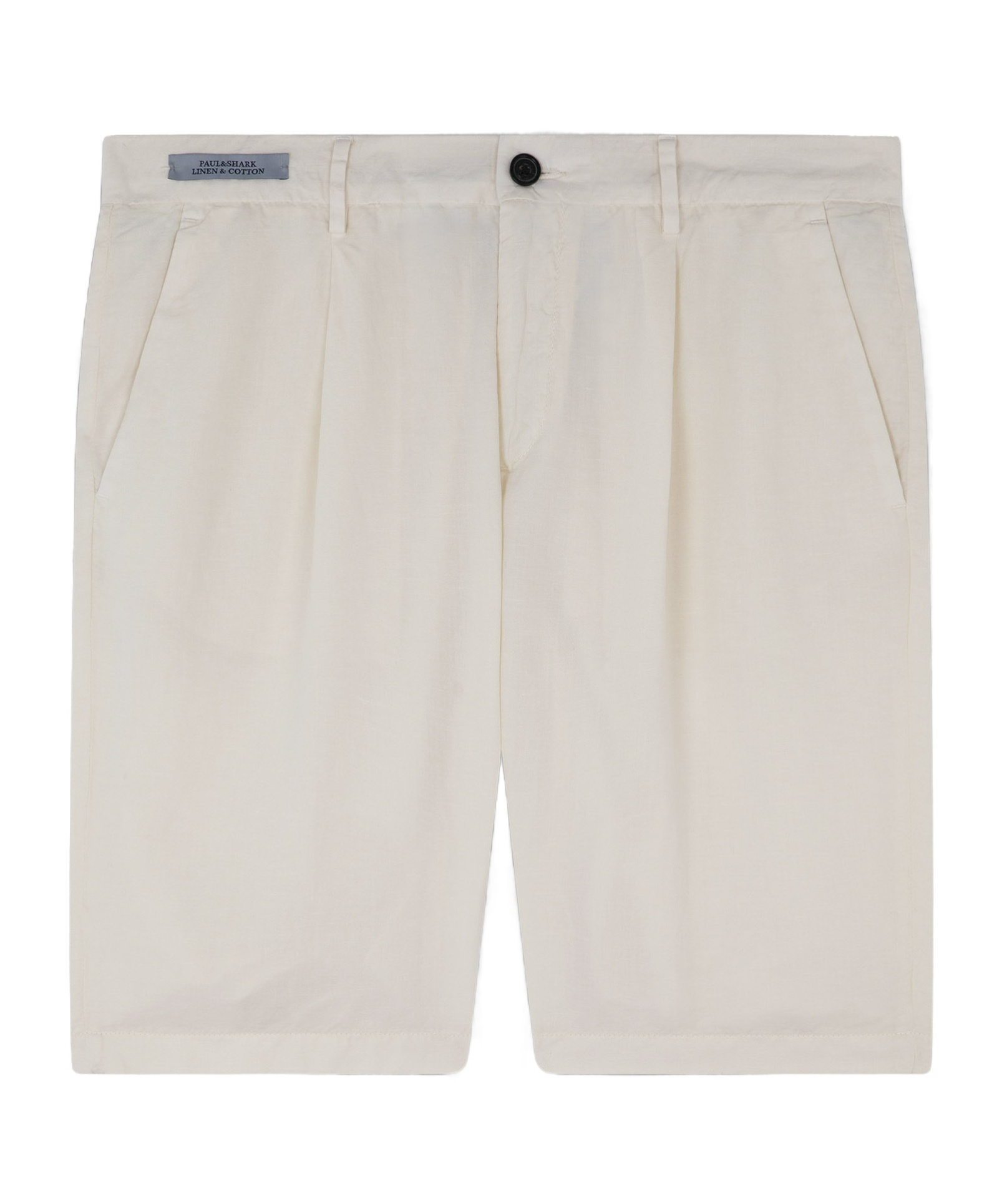 Shop Paul & Shark Paul Shark Cotton-linen Bermuda Shorts In White