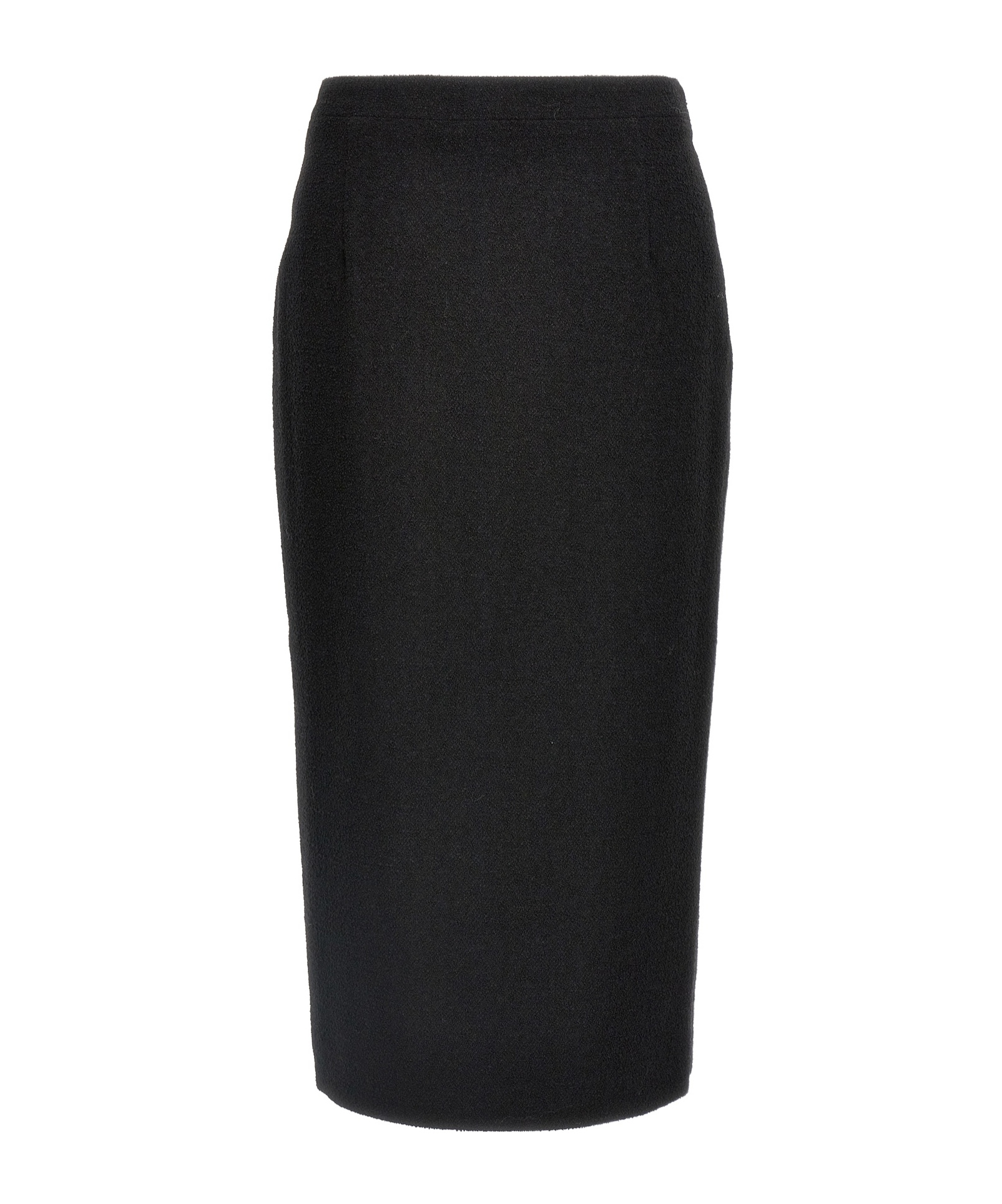Alessandra Rich Midi Tweed Boucl Skirt In Black