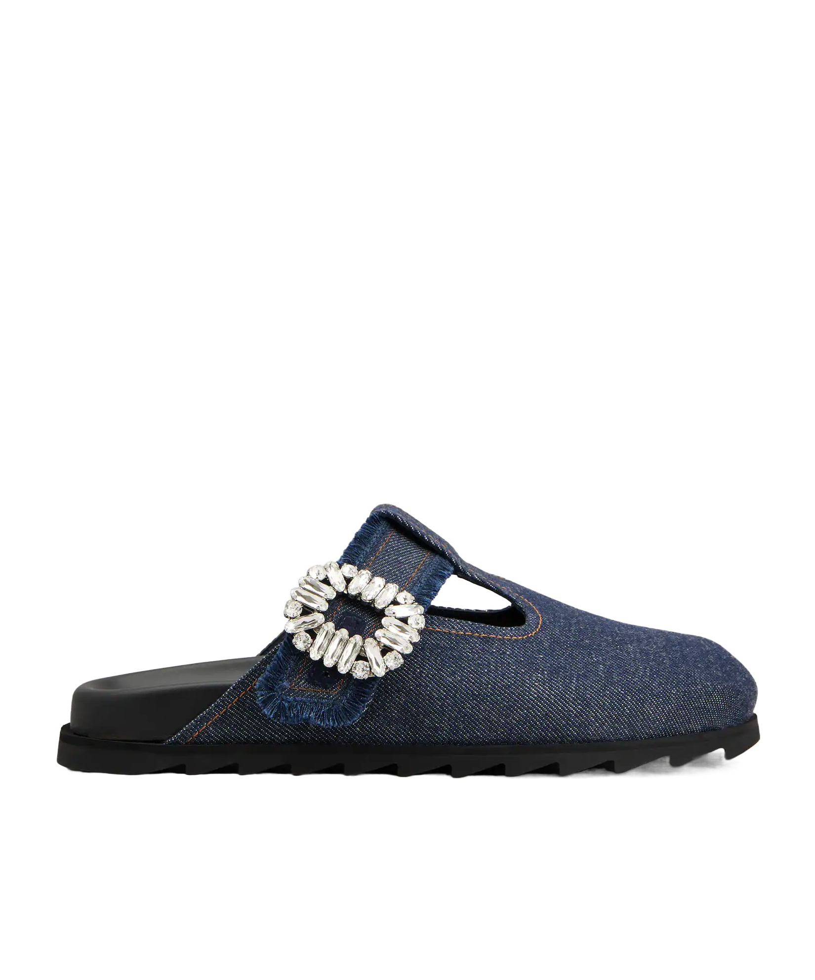Roger Vivier Slidy Viv' Mules In Denim