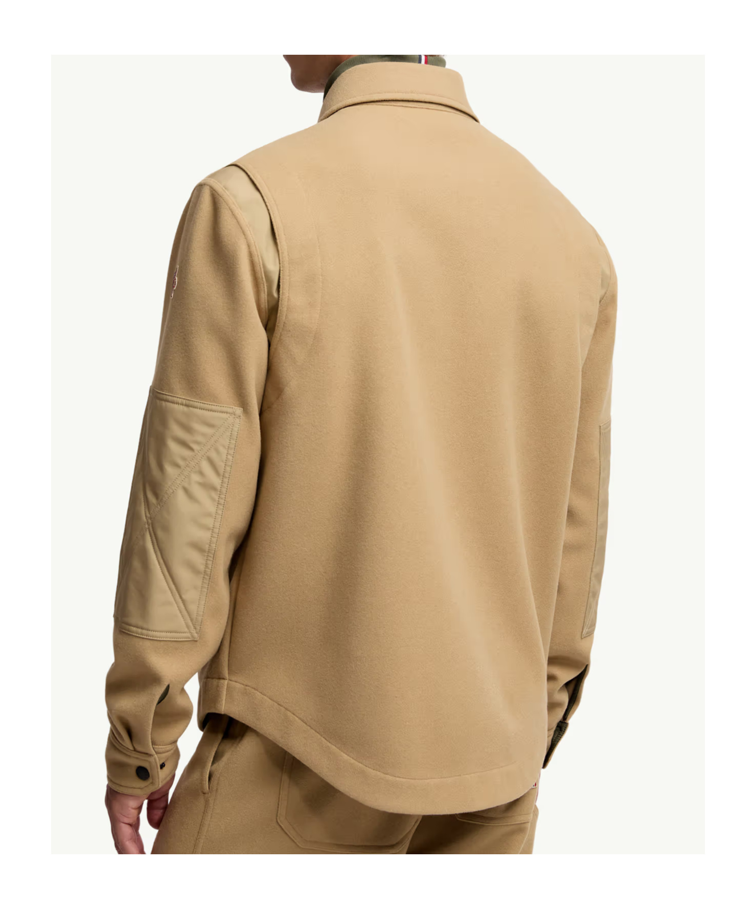 Moncler Brushed Jersey Snap-front Overshirt In Brown