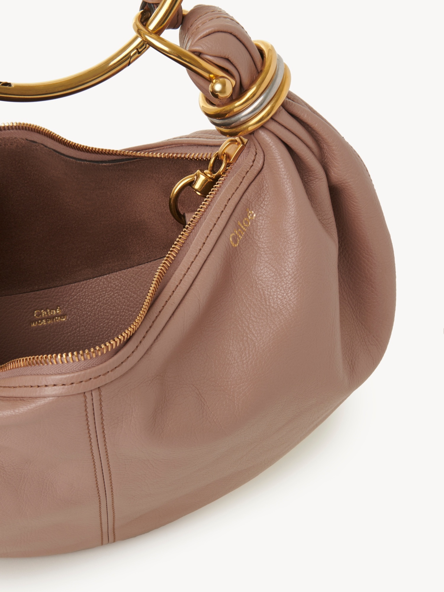 Chloé Grain Leather Small Bracelet Hobo Bag In Brown