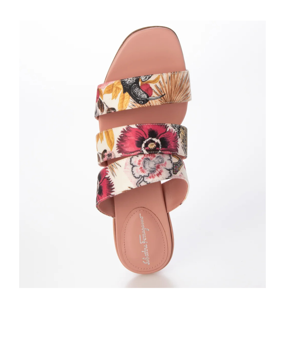 Ferragamo Flower High-heeled Slippers In Pink