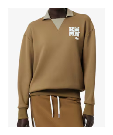 Lacoste Runway Polo Shirt Collar Badge Accent Sweatshirt In Green