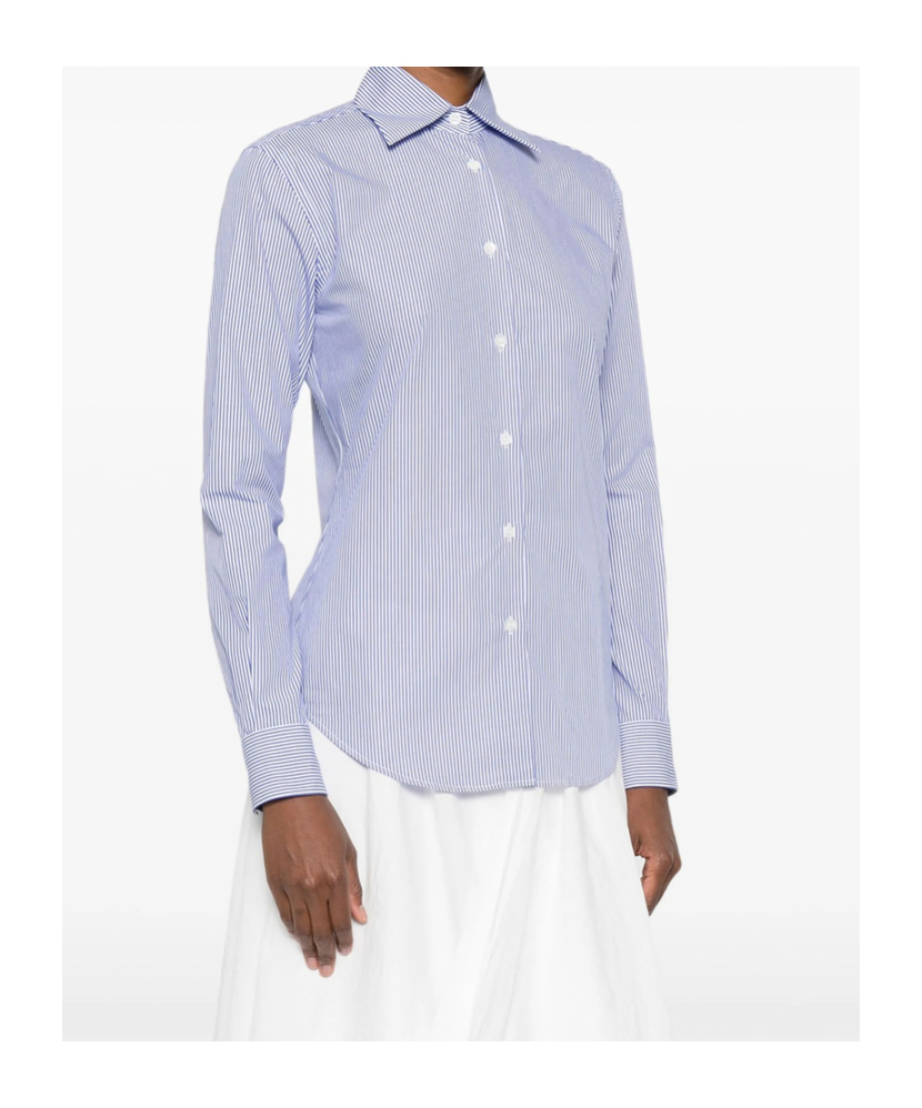 Mazzarelli Gea Striped Button-fastening Shirt In Blue