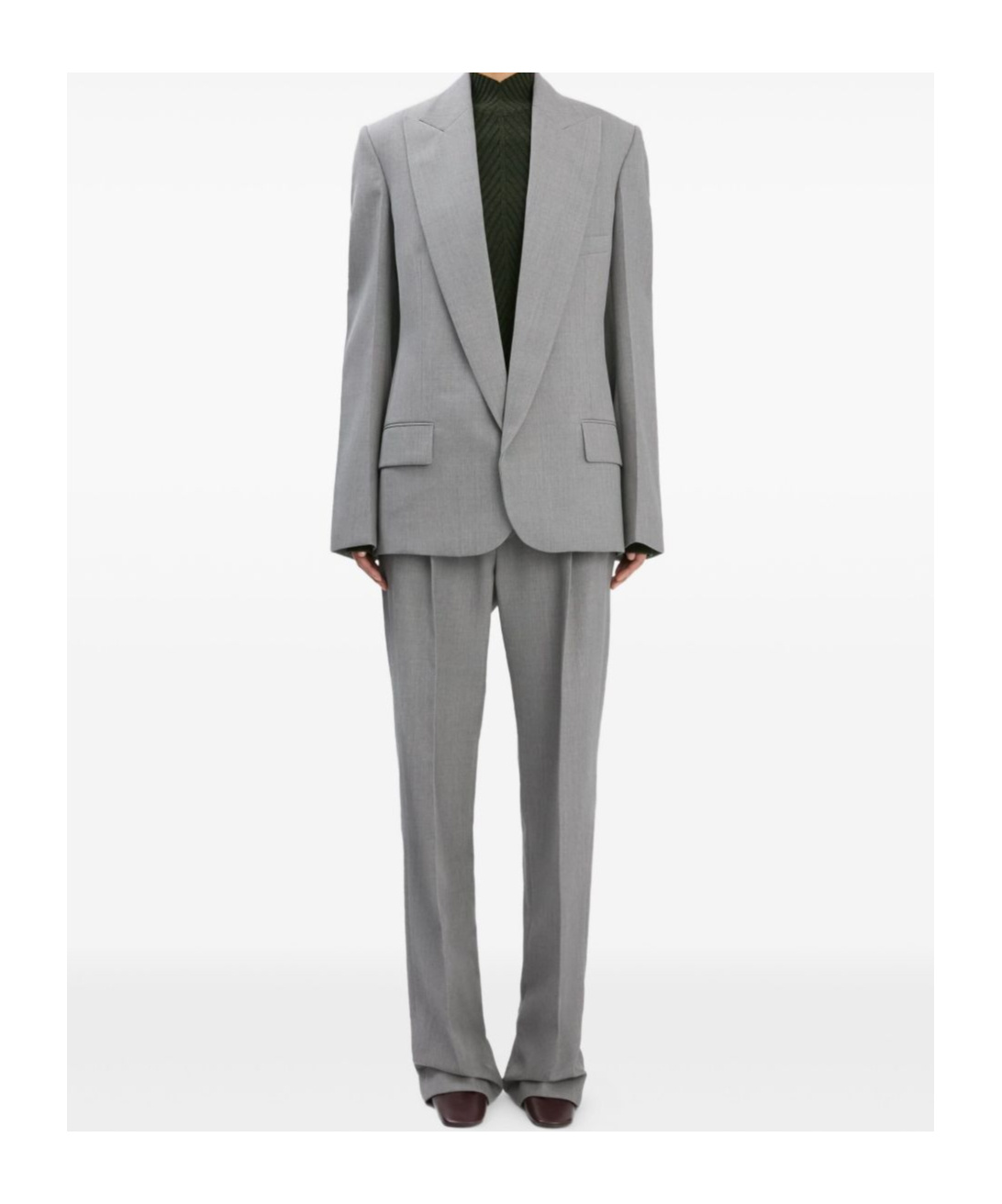 Victoria Beckham Sculptural Sleeve Jacket In Gray