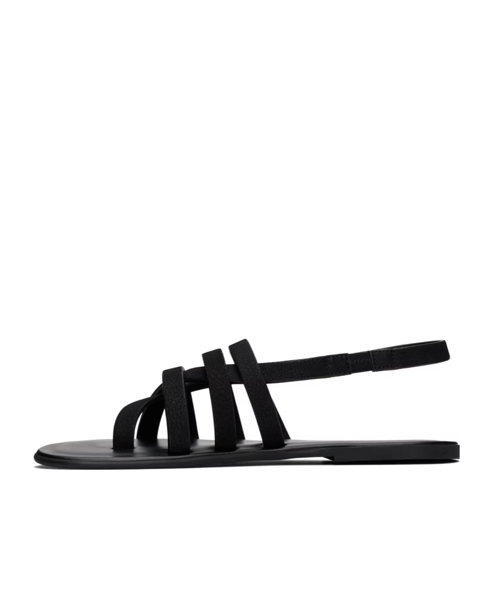 The Row Line Flat Sandals In Black