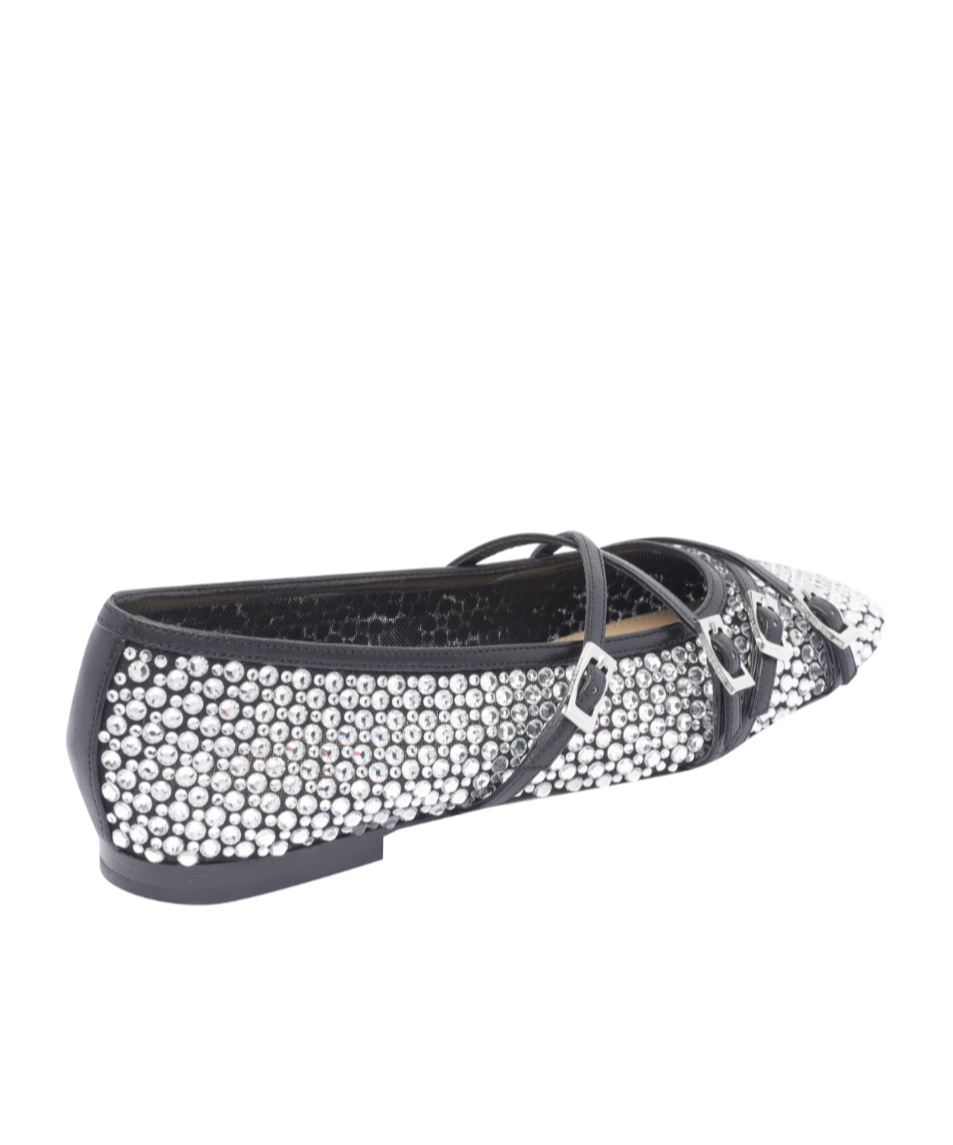 Machmach Buckle Ballet Shoes In Black
