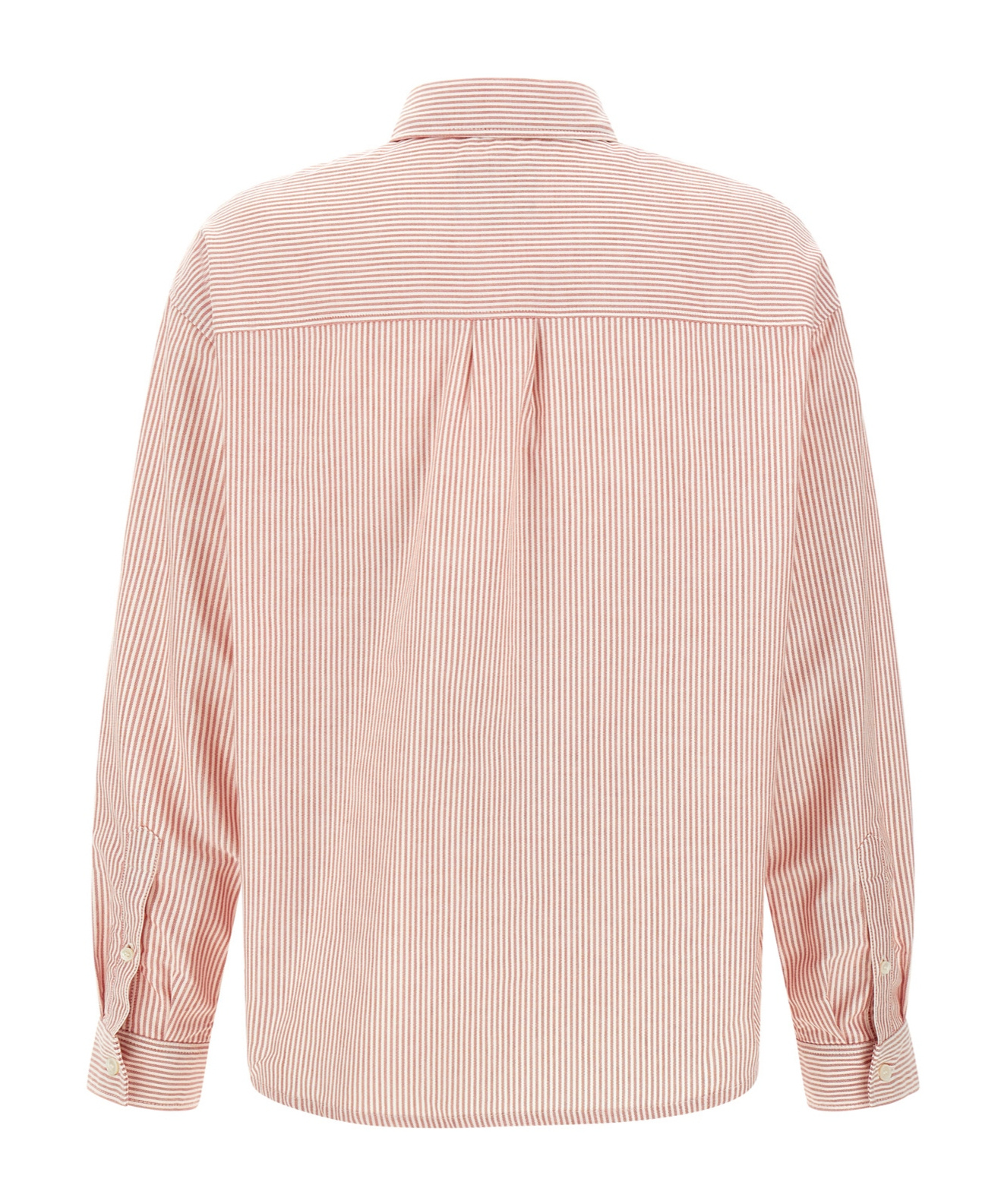 Apc Striped Boyfriend Shirt With Front Pocket In Nude