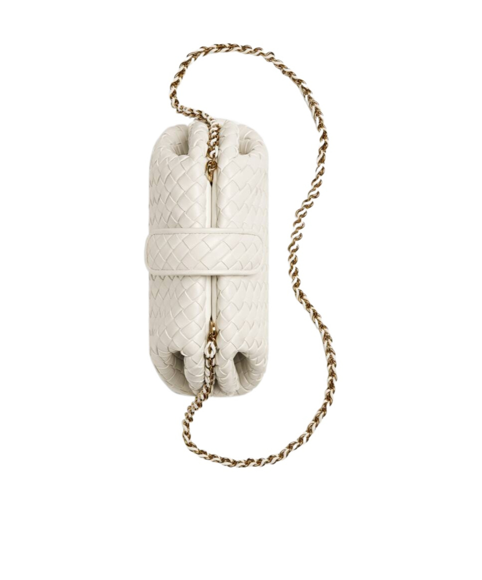 Bottega Veneta Lauren 1980 Mini Clutch Bag With Chain Strap In White