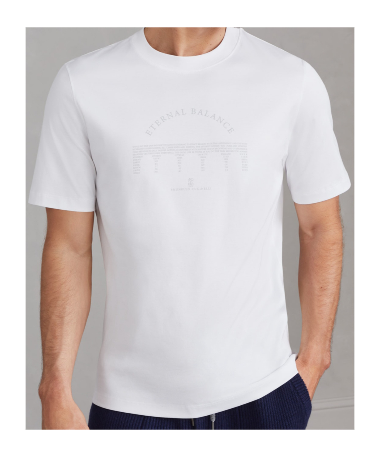 Brunello Cucinelli Eternal Balance Printed T-shirt In White
