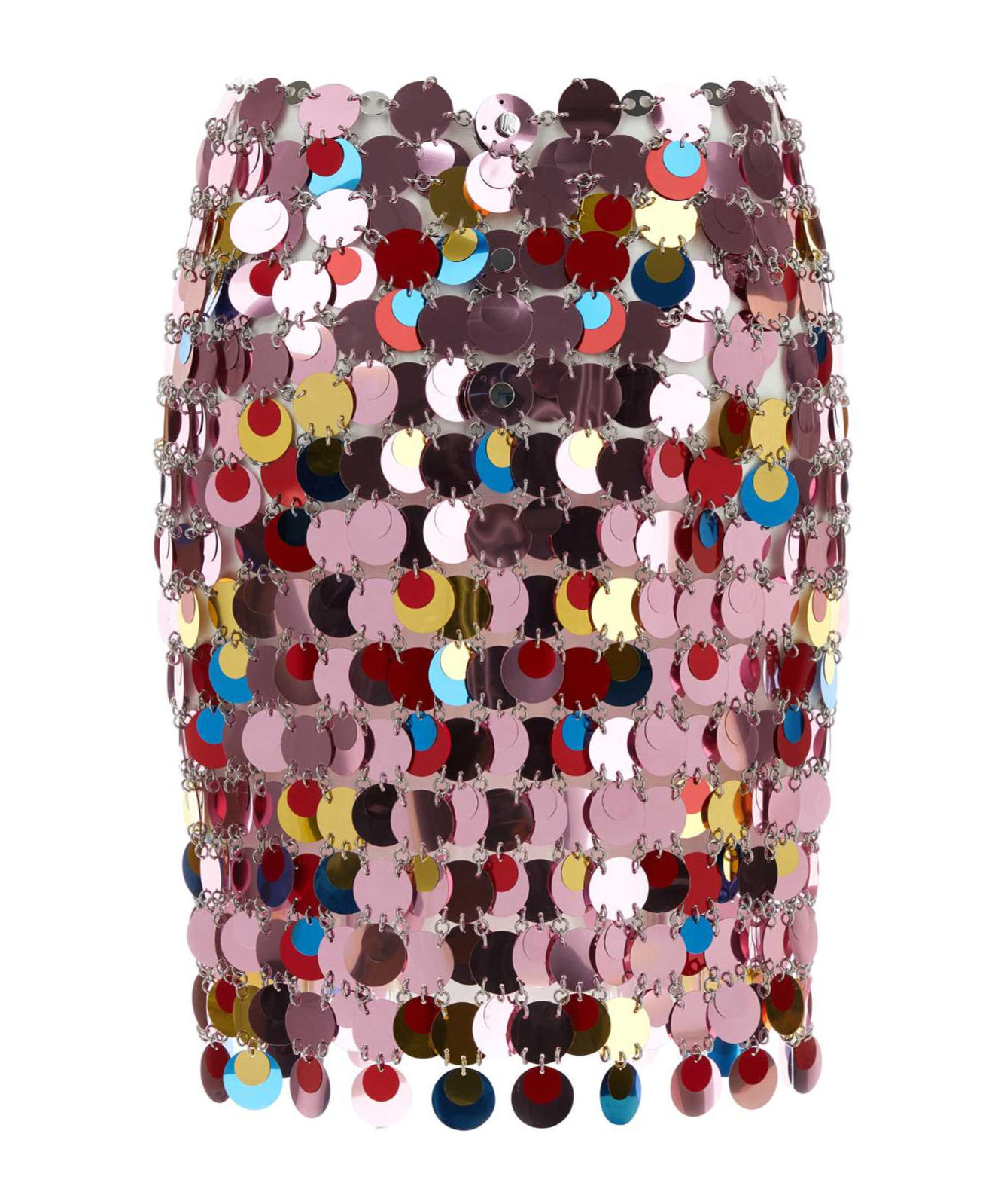 Rabanne High-waisted Sequin Mini Length Skirt In Multicolor