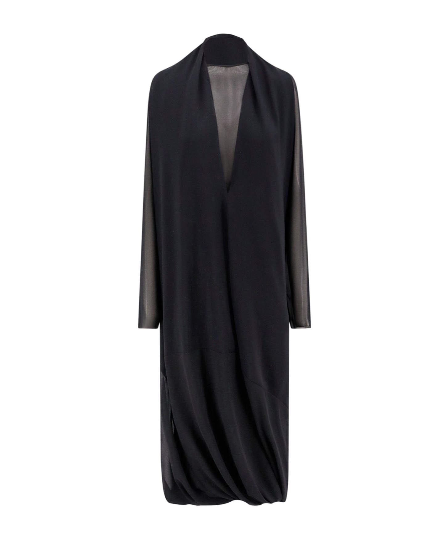 Mm6 Maison Margiela Layered Sheer Maxi Dress In Black