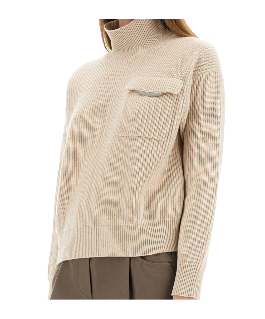 Brunello Cucinelli Regular Fit Cashmere Sweater With Refined Silhouette In Brown