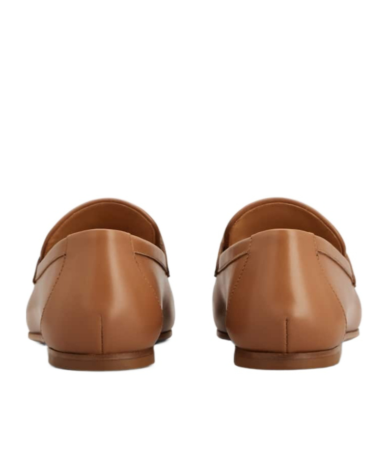 Tod's Brown Loafers With Logo Plaque In Leather Woman In Brown