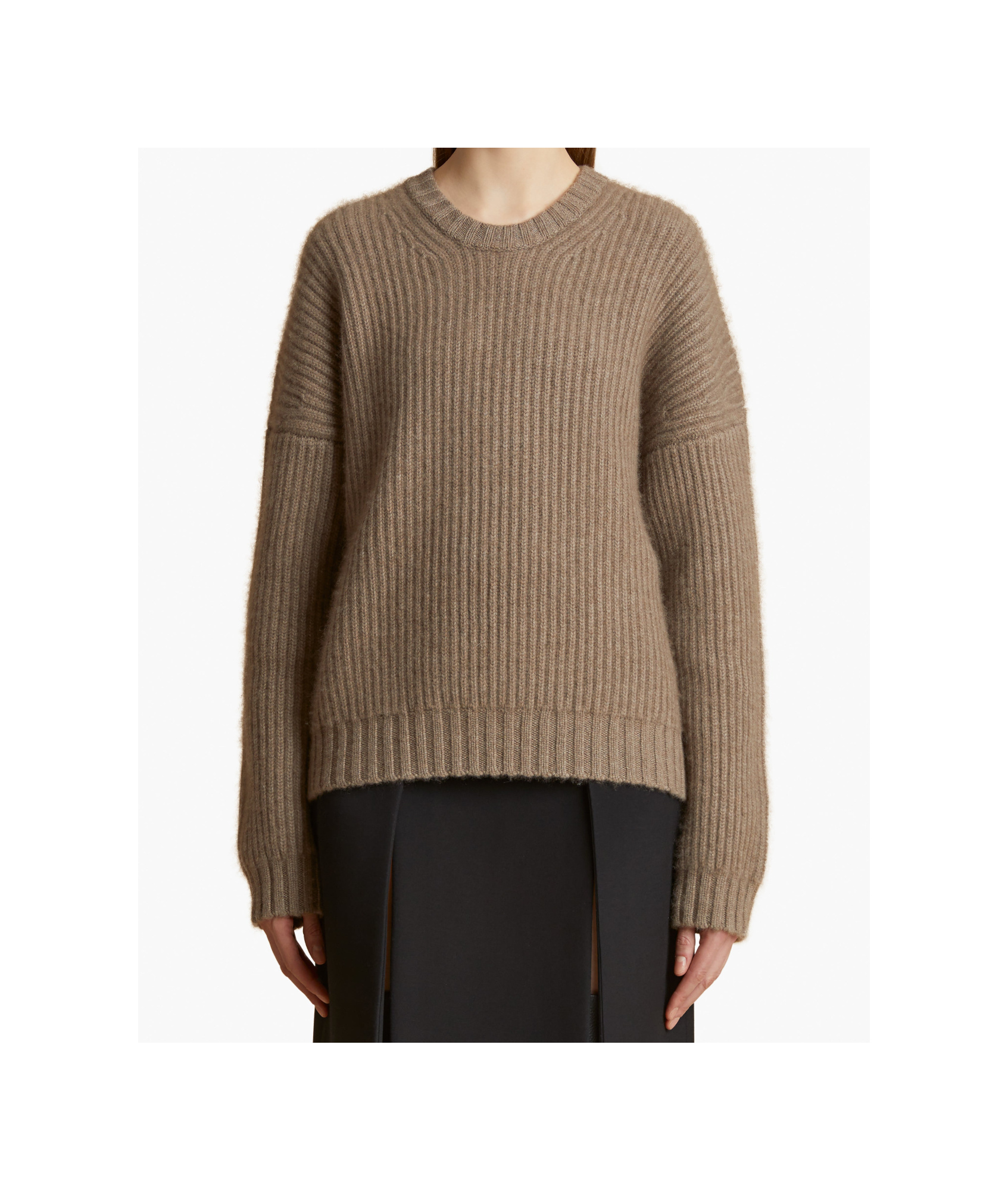 Khaite Brown Barley Wool Manuela Sweater In Nude