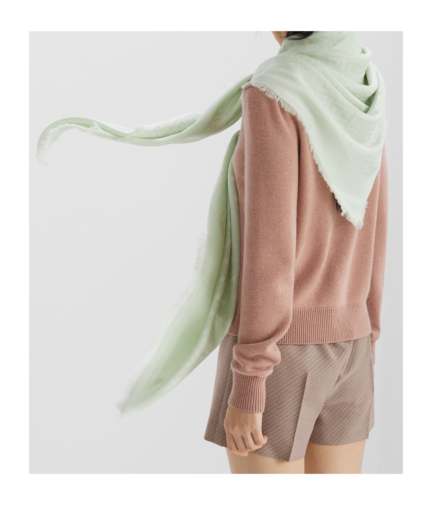 Fendi Ff Shawl In Green