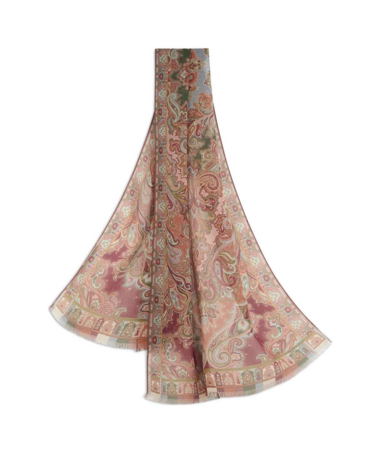 Etro Silk Scarf With Placed Print In Multi