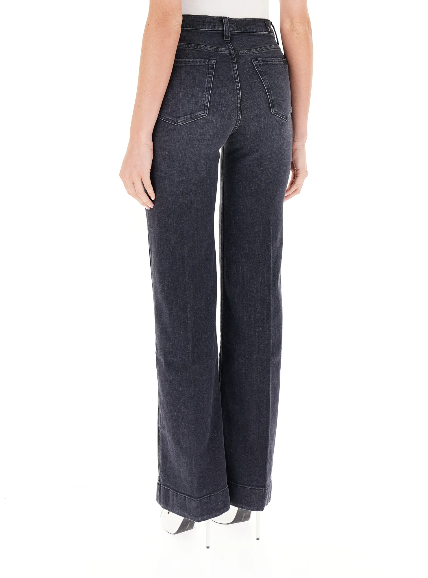 7 For All Mankind Wide-leg Jeans In Gray