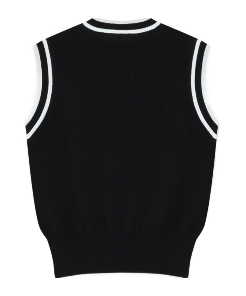We11 Done Logo Knit Vest In Black