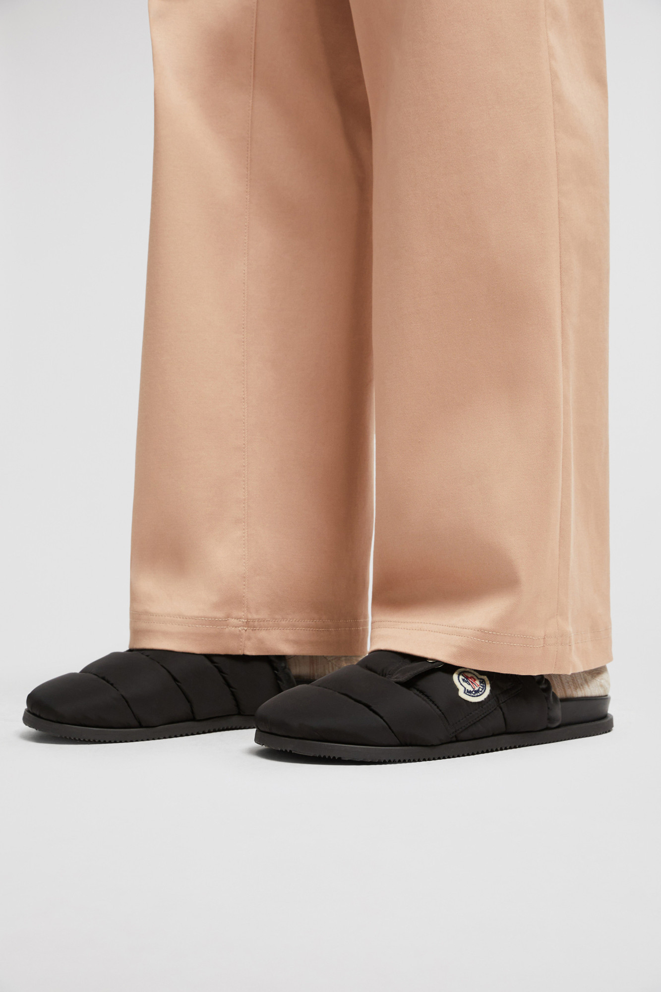 Shop Moncler Mon Pocket Padded Leather Mules In Black
