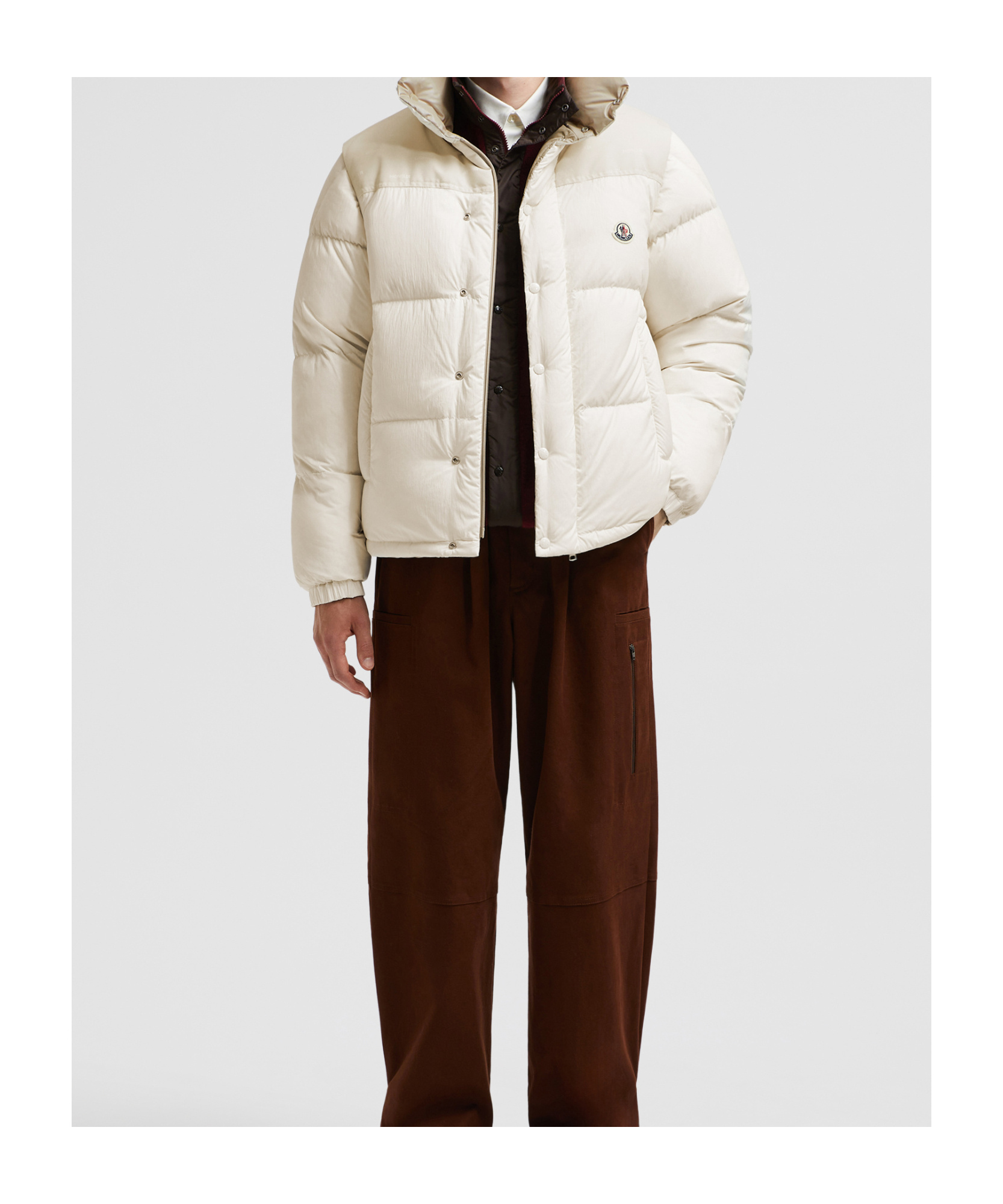 Moncler Double-sided Short Down Jacket In White