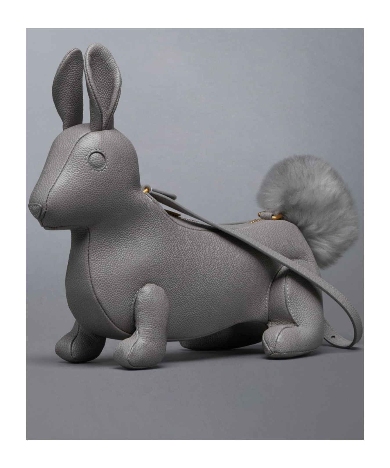 Shop Thom Browne Rabbit Shoulder Bag In Gray