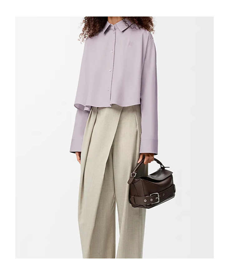 Loewe Anagram Trapeze Cropped Shirt