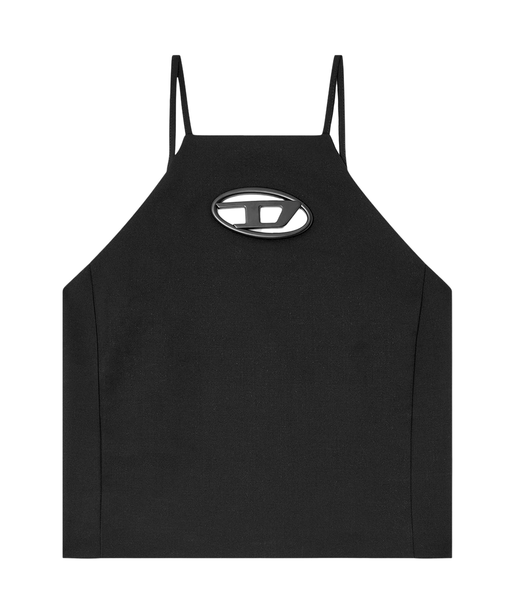 Diesel Solid-colored Short Top In Black