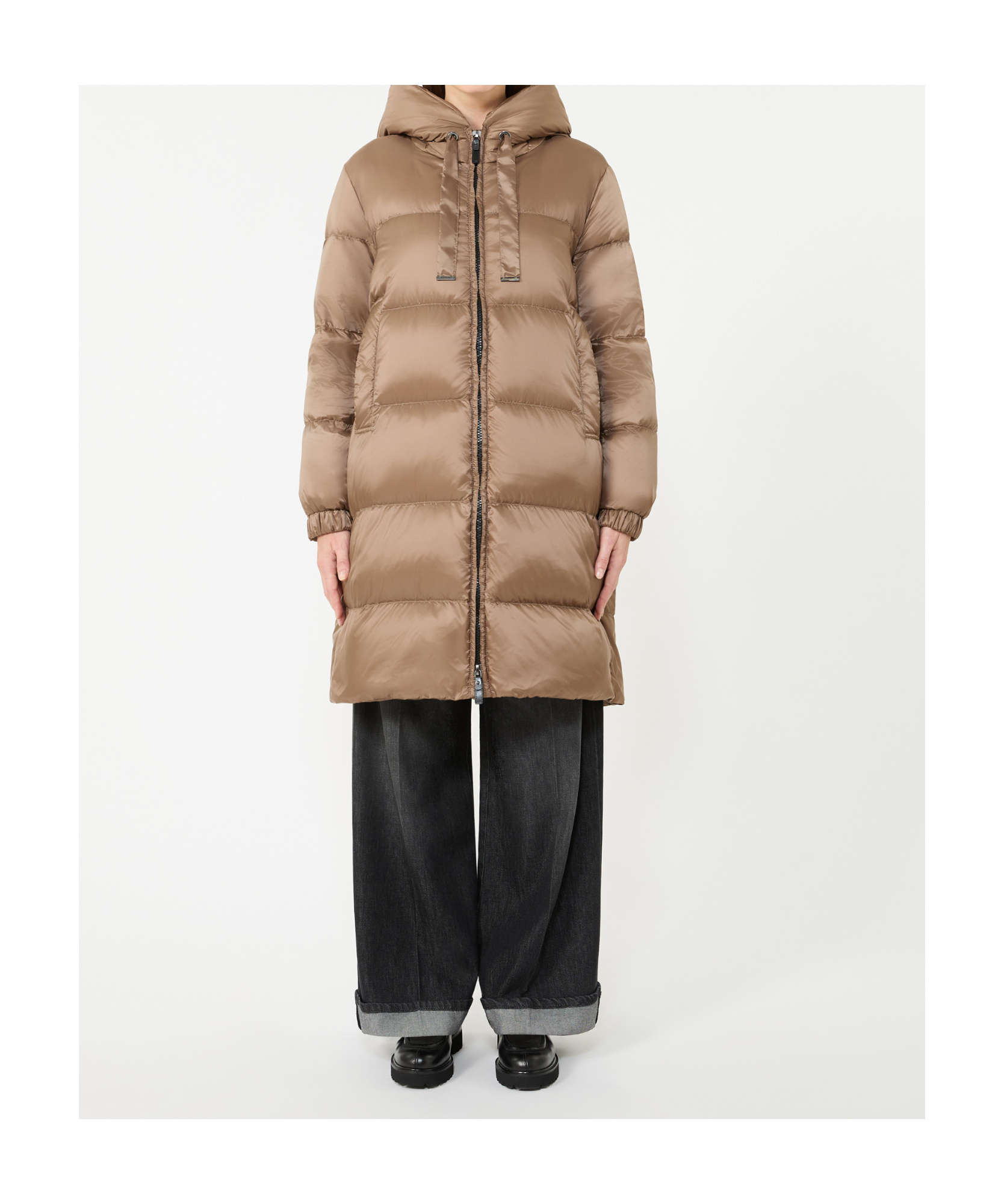 Max Mara Long-sleeved Cotton Jacket In Brown