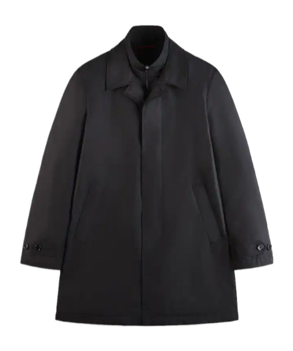 Fay Morning Coat In Technical Poplin In Black