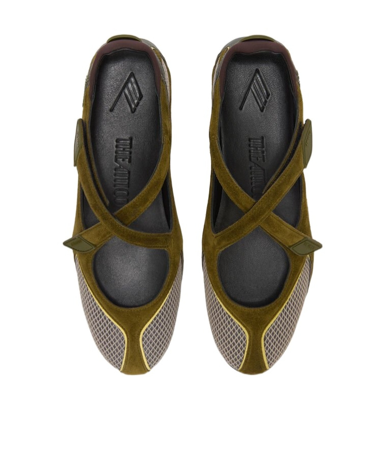 Attico Floor 01 Mesh And Suede Ballerinas Flat